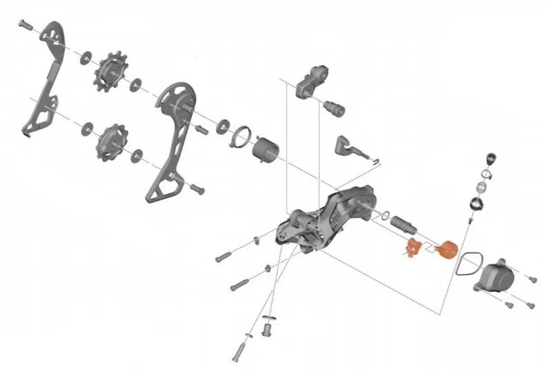 Shimano Spares RDM9100GS Stabilizer Kit Unit Black 